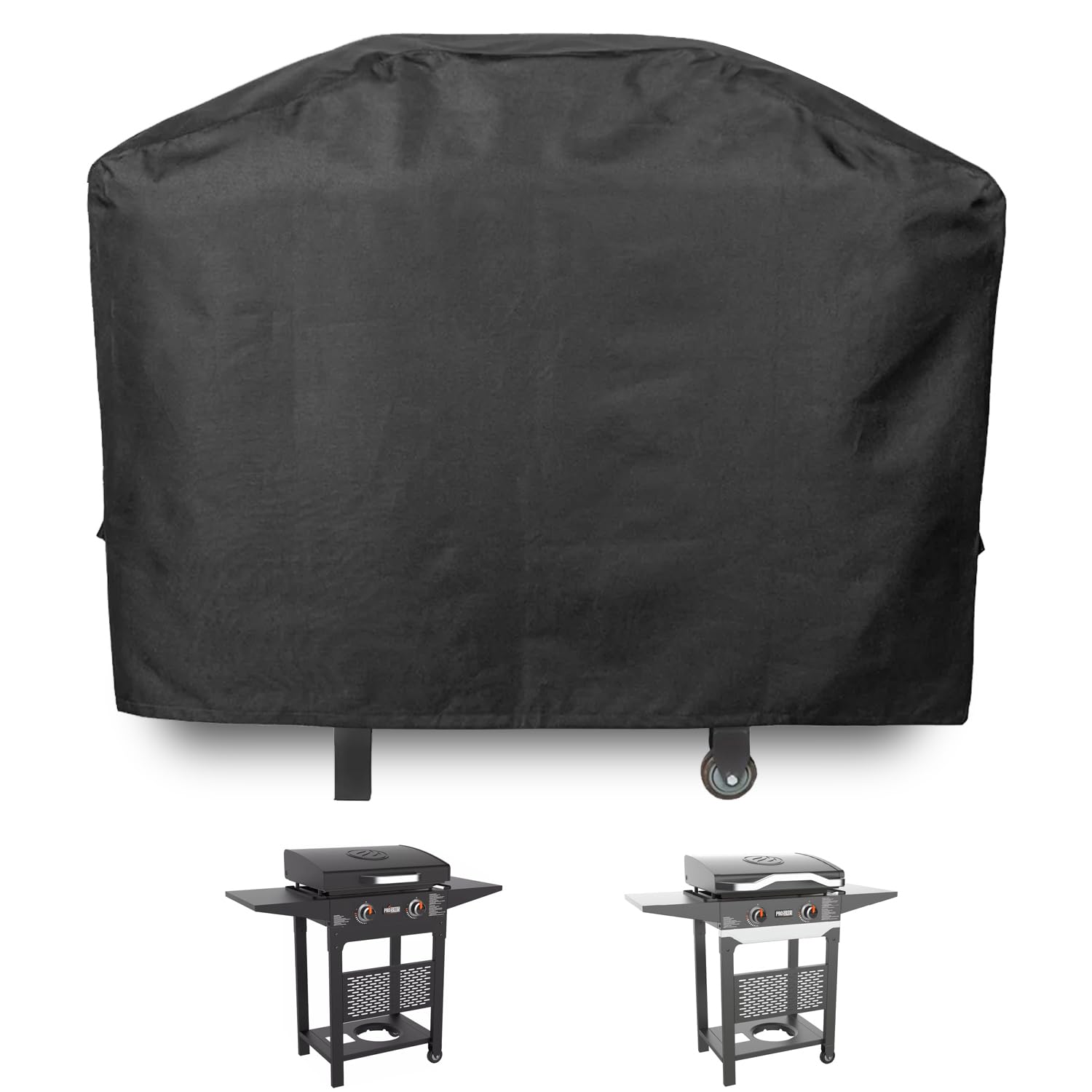 ZJYWSCH griddle cover close-up shows rugged 600D fabric for rain and wind.