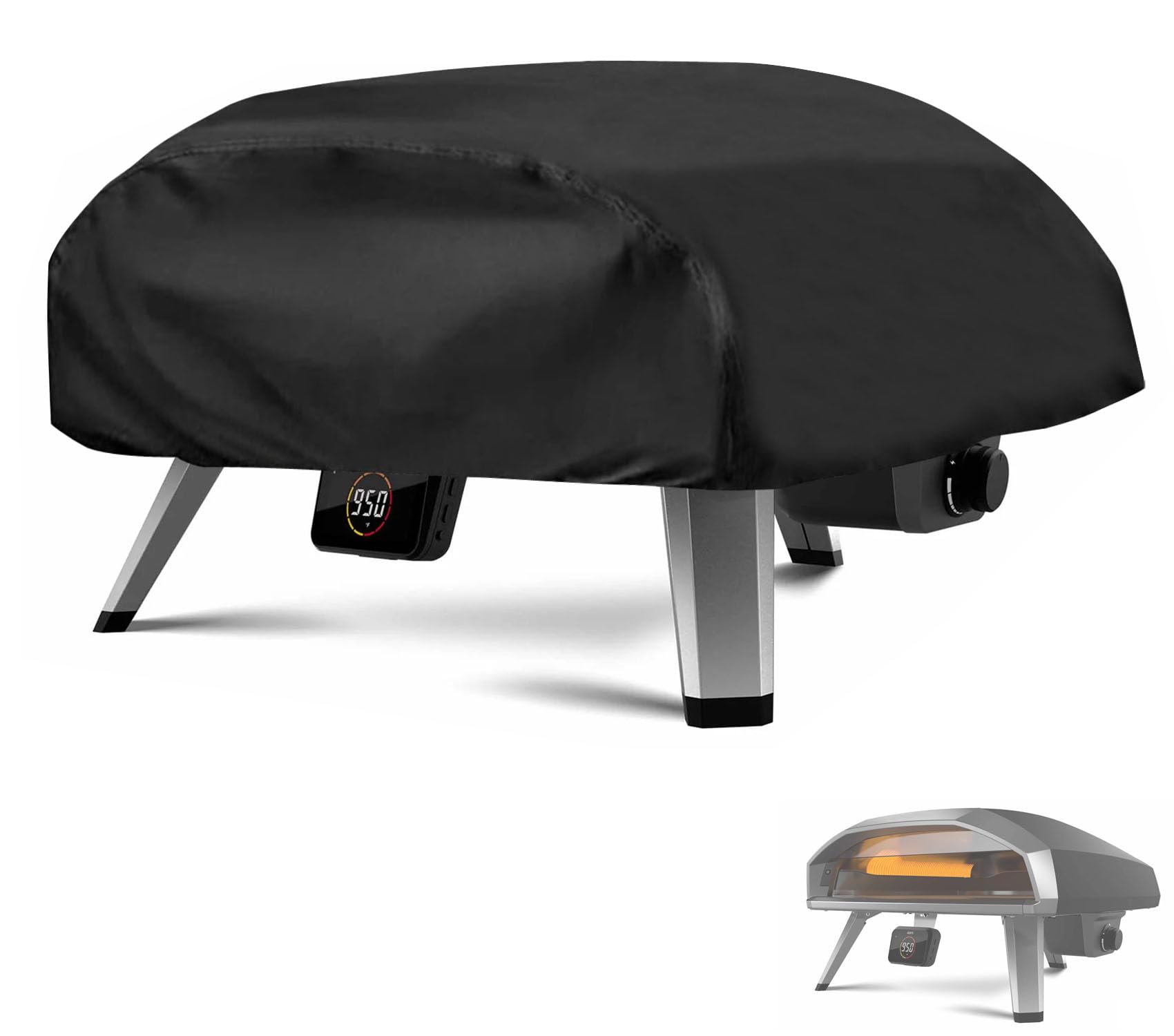 ZJYWSCH Koda 2 Pro 18 inch cover front view protects oven from rain and dust.