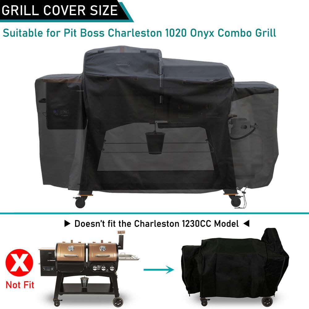 ZJYWSCH Pit Boss Charleston 1020 cover on grill demonstrates secure fit
