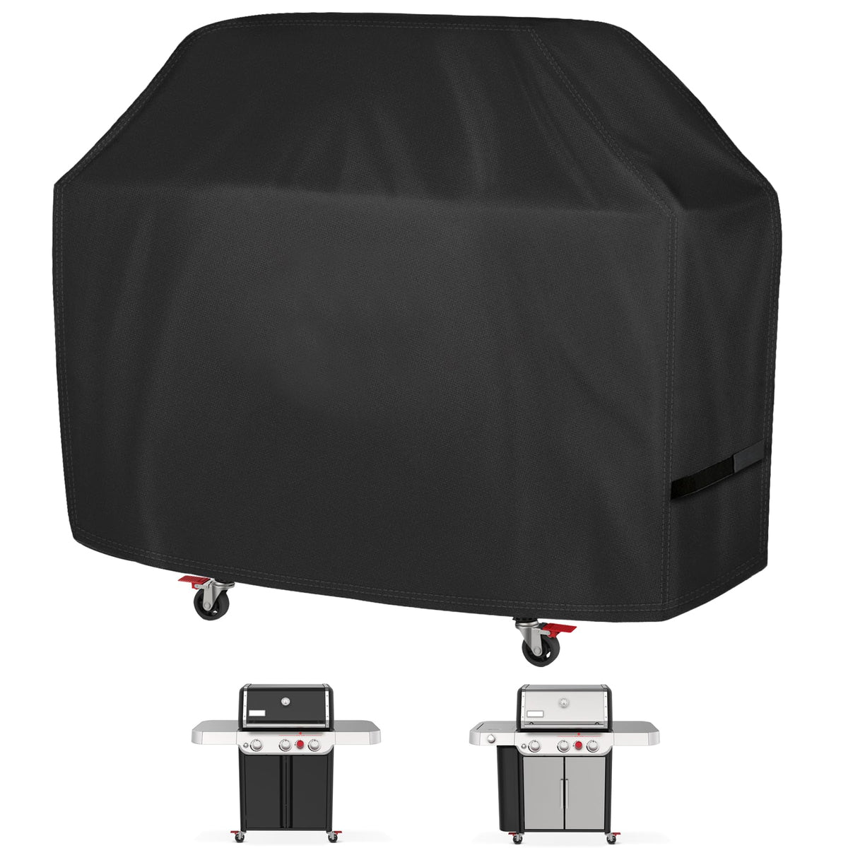 ZJYWSCH grill cover for Weber Genesis 300 Series showing a tailored fit.