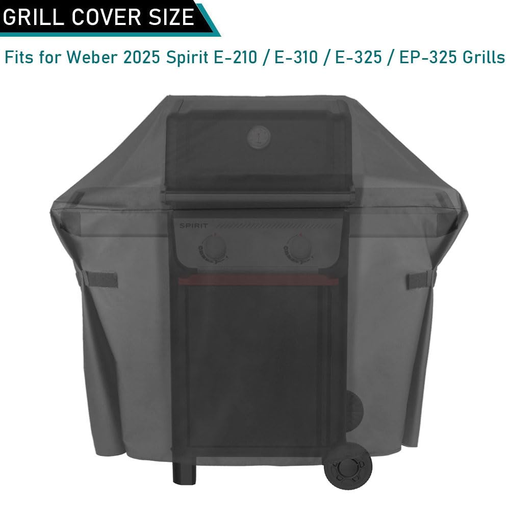 ZJYWSCH grill cover shows Velcro straps for secure fit against wind.