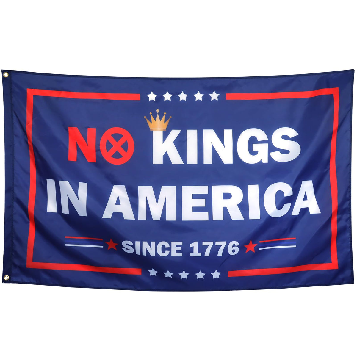 ZKflager No Kings in America 1776 flag, ideal for outdoor display or dorm decor.