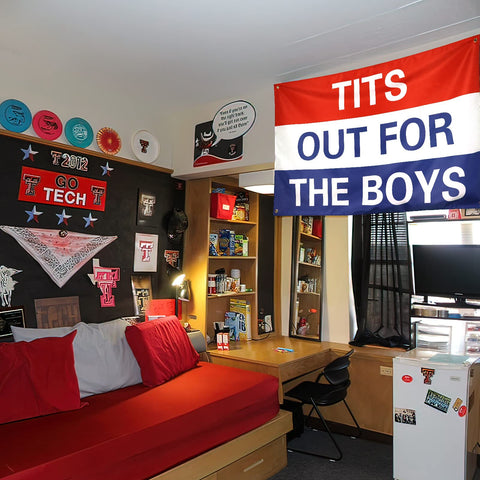 ZKflager flag shown in dorm or party setup as a fun backdrop.