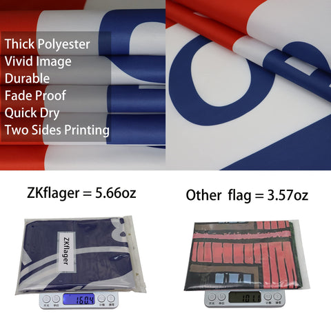 ZKflager flag quick-drying fabric with fade-proof colors for lasting display.