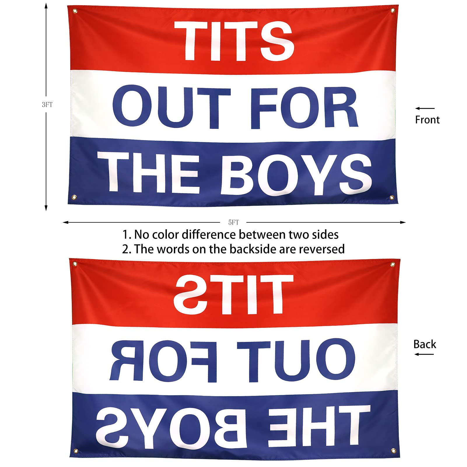 ZKflager flag back view with two-sided print for visibility from both sides.