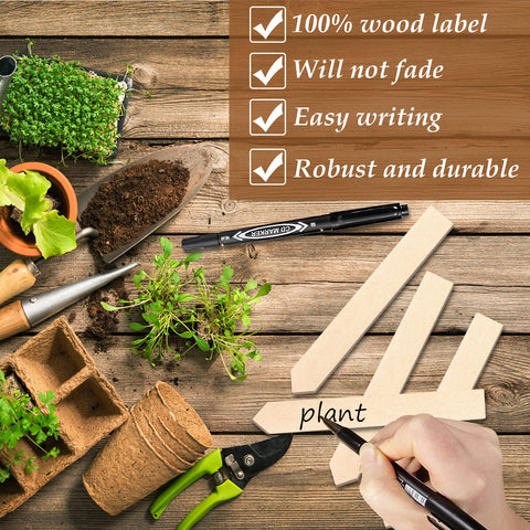 Zkptops durable wooden labels pack for garden organization