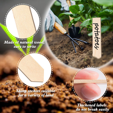Zkptops seedling labels wooden tags for greenhouse labeling