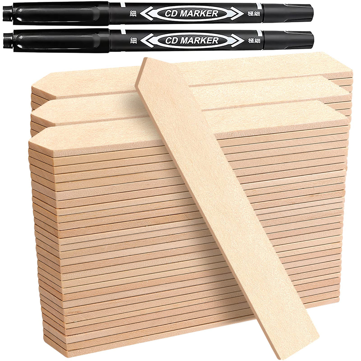Zkptops wooden plant labels 6-inch stakes for outdoor garden labeling