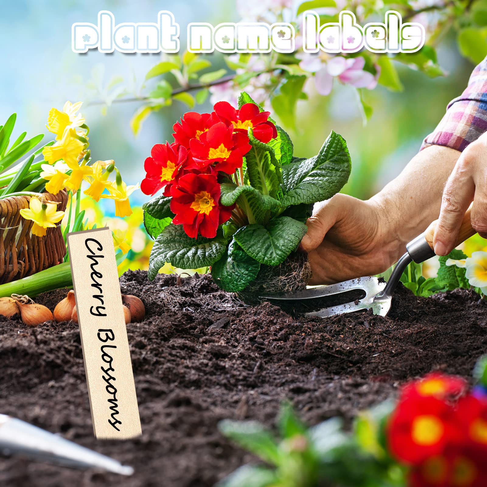 Zkptops wooden stakes for plant names in pots and garden beds