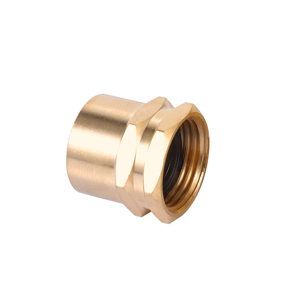 ZKZX 3/4 GHT to 3/4 NPT adapter in garden setup for easy replacement