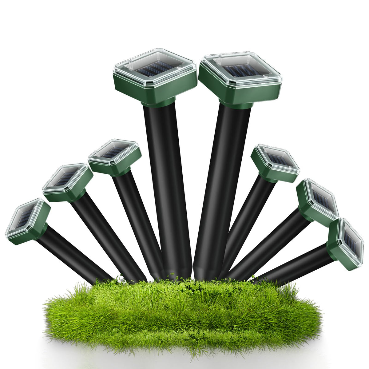 ZLieatmp 8Pack solar mole repellent unit deters burrowers in lawns