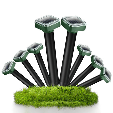 ZLieatmp 8Pack solar mole repellent unit deters burrowers in lawns