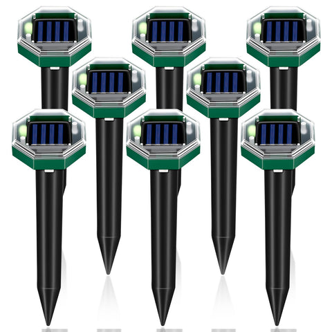 ZLieatmp 8-pack solar mole repellent stakes guard your lawn with wide-area coverage.