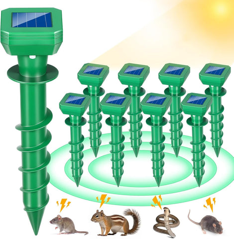 ZLieatmp 8Pack Spiral Mole Repellent unit deters burrowing pests in lawns.