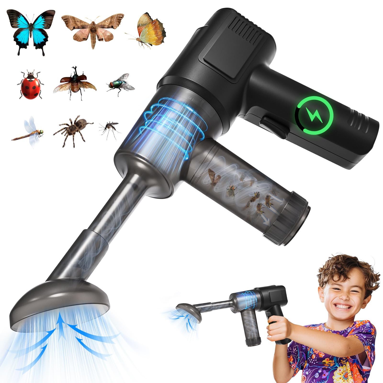 ZLieatmp bug vacuum catcher handheld captures small pests quickly with cord-free convenience.