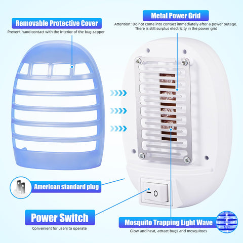 ZLieatmp indoor plug-in bug zapper mounted on wall for easy placement.