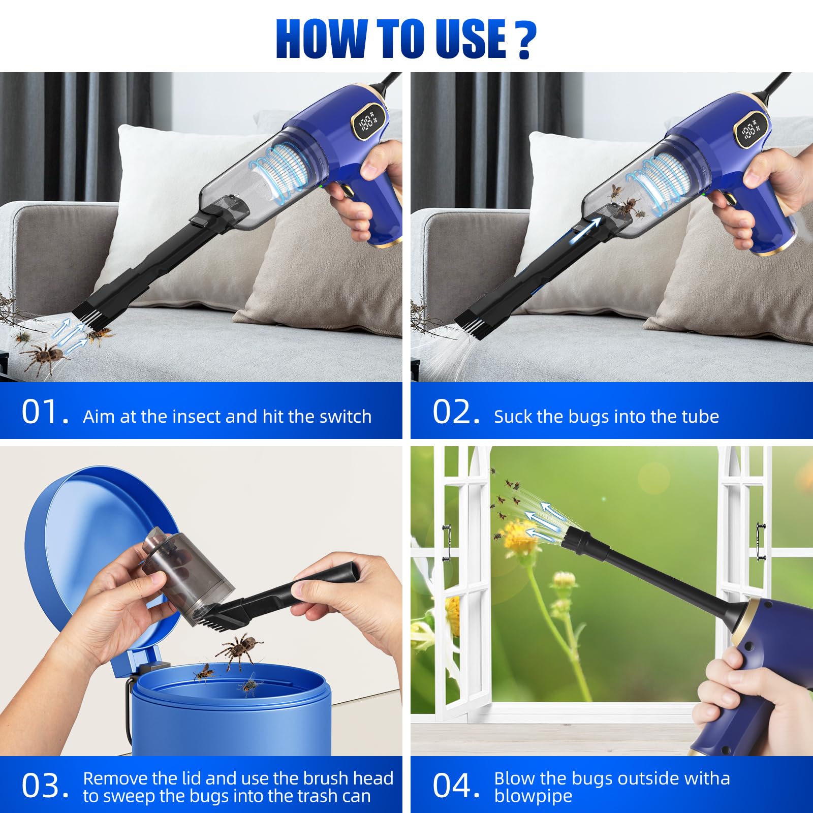 ZLieatmp compact handheld design fits easily in hand for indoor or outdoor use.