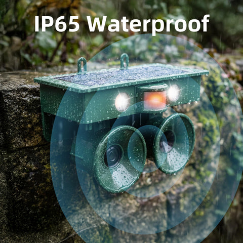 ZLieatmp dual-speaker with strobe illustrates multi-sensory deterrence.