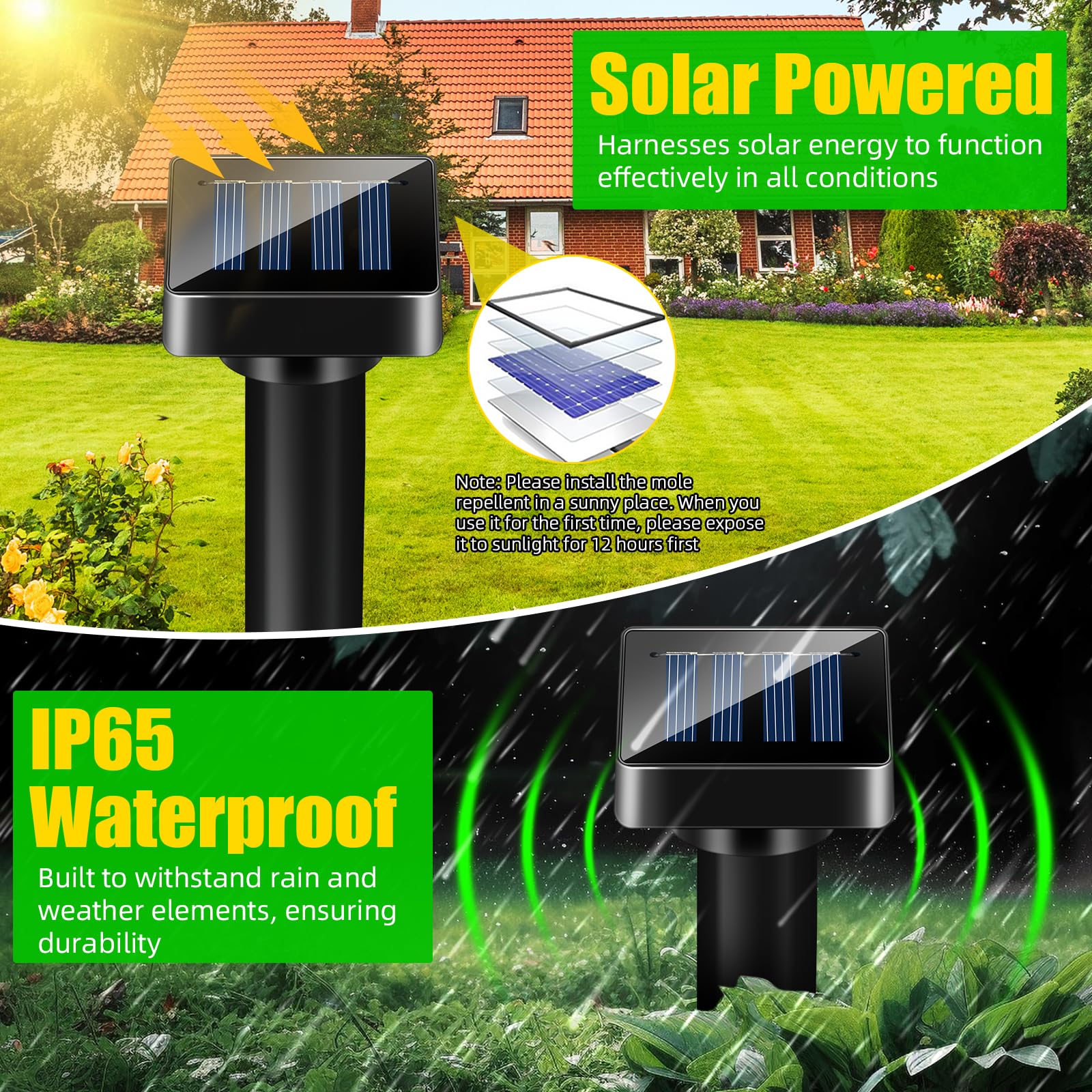 ZLieatmp durable ABS plastic stake withstands all weather conditions.