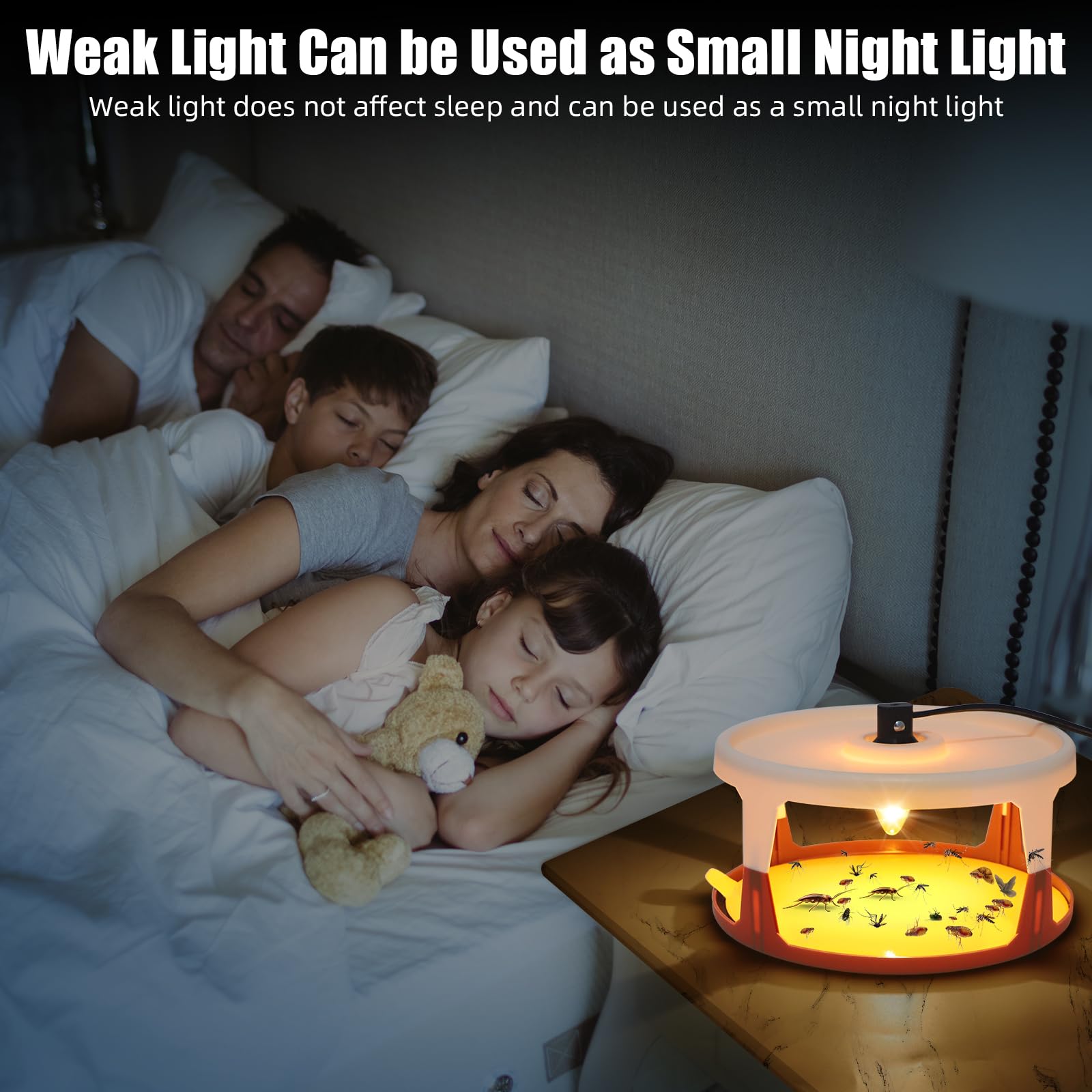 ZLieatmp compact flea trap design fits bedrooms and living areas.