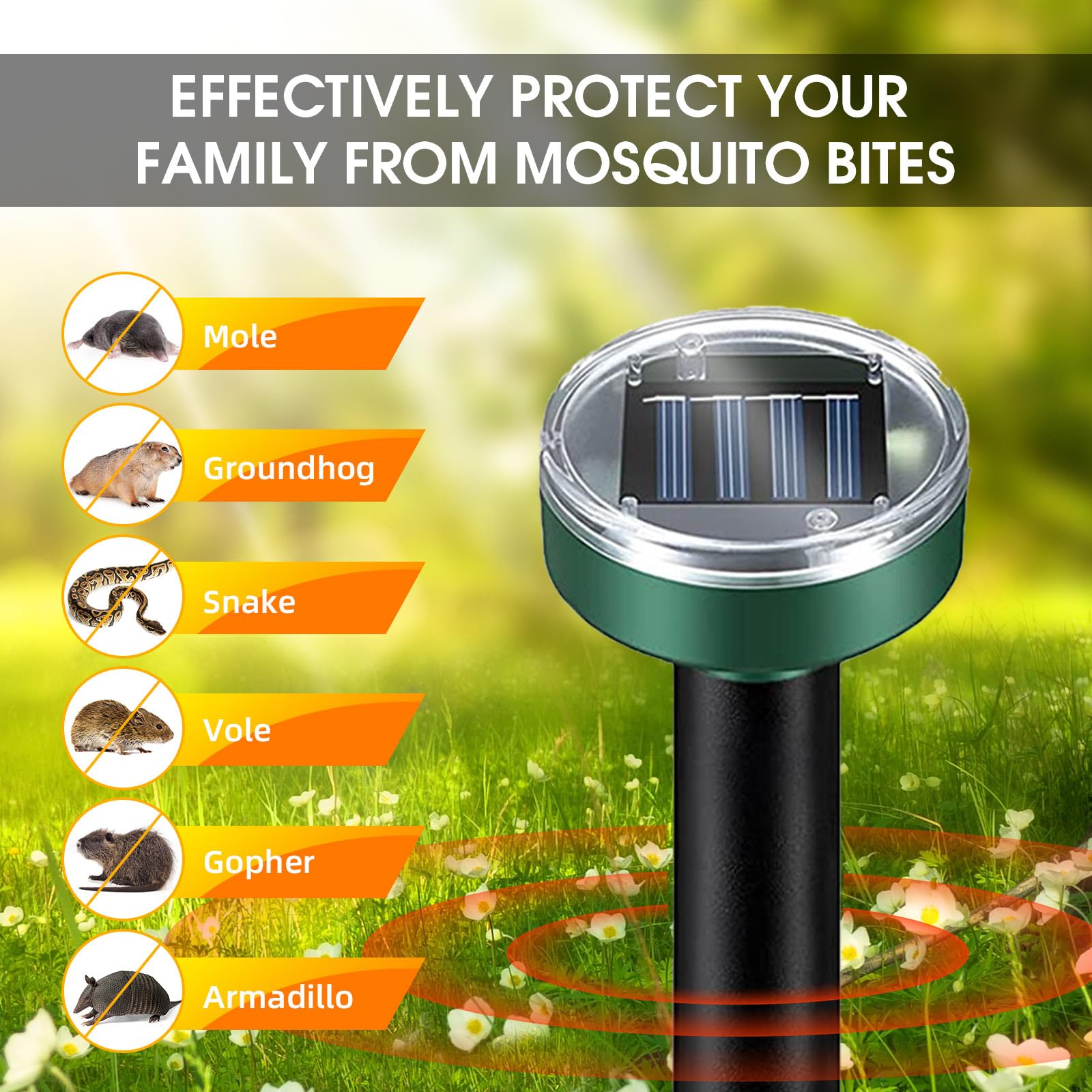 ZLieatmp groundhog repellent stake stands up to rain and sun for year‑round protection.