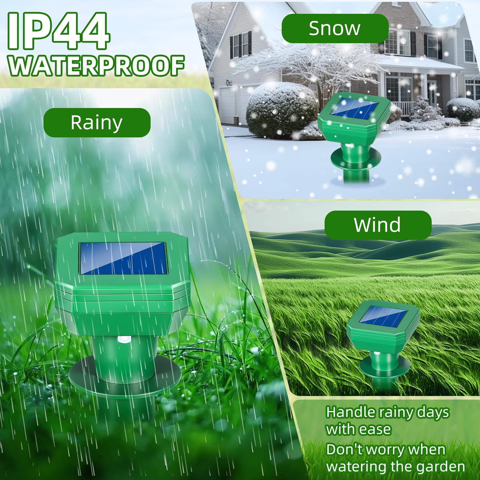 ZLieatmp humane deterrent uses ultrasonic waves and vibrations.