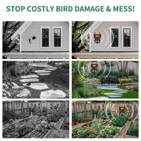 ZLieatmp humane sonic deterrent protects yards and gardens peacefully.
