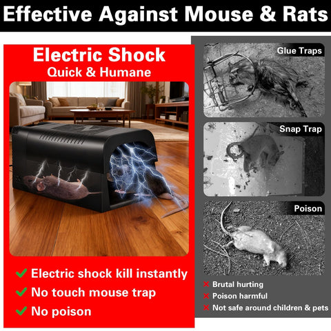 ZLieatmp electric mouse trap mounted on wall for discreet use.