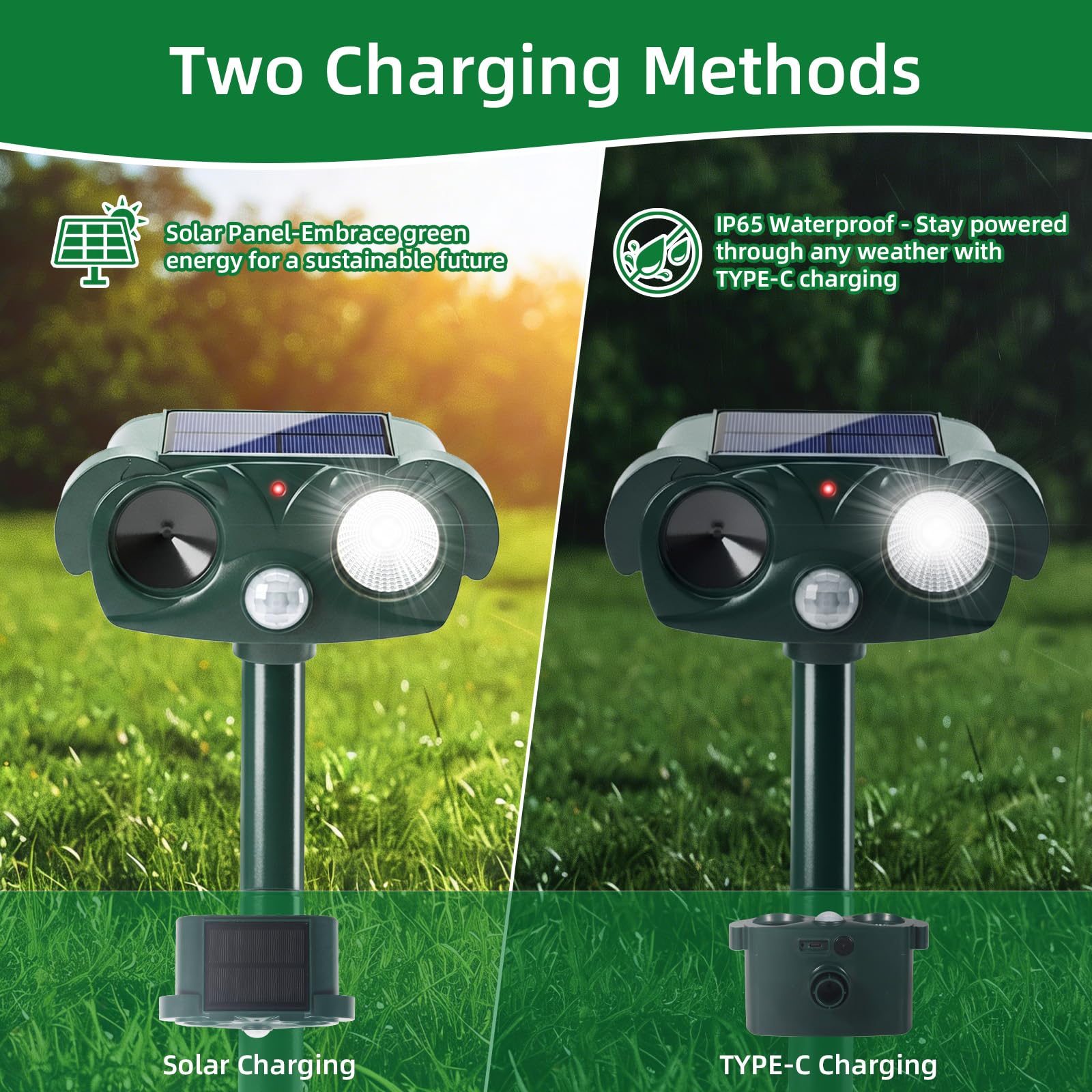 ZLieatmp outdoor deterrent modes adjustable for different wildlife