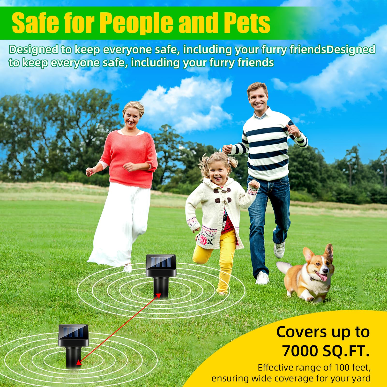ZLieatmp pet-friendly design uses safe sound waves for yard peace.