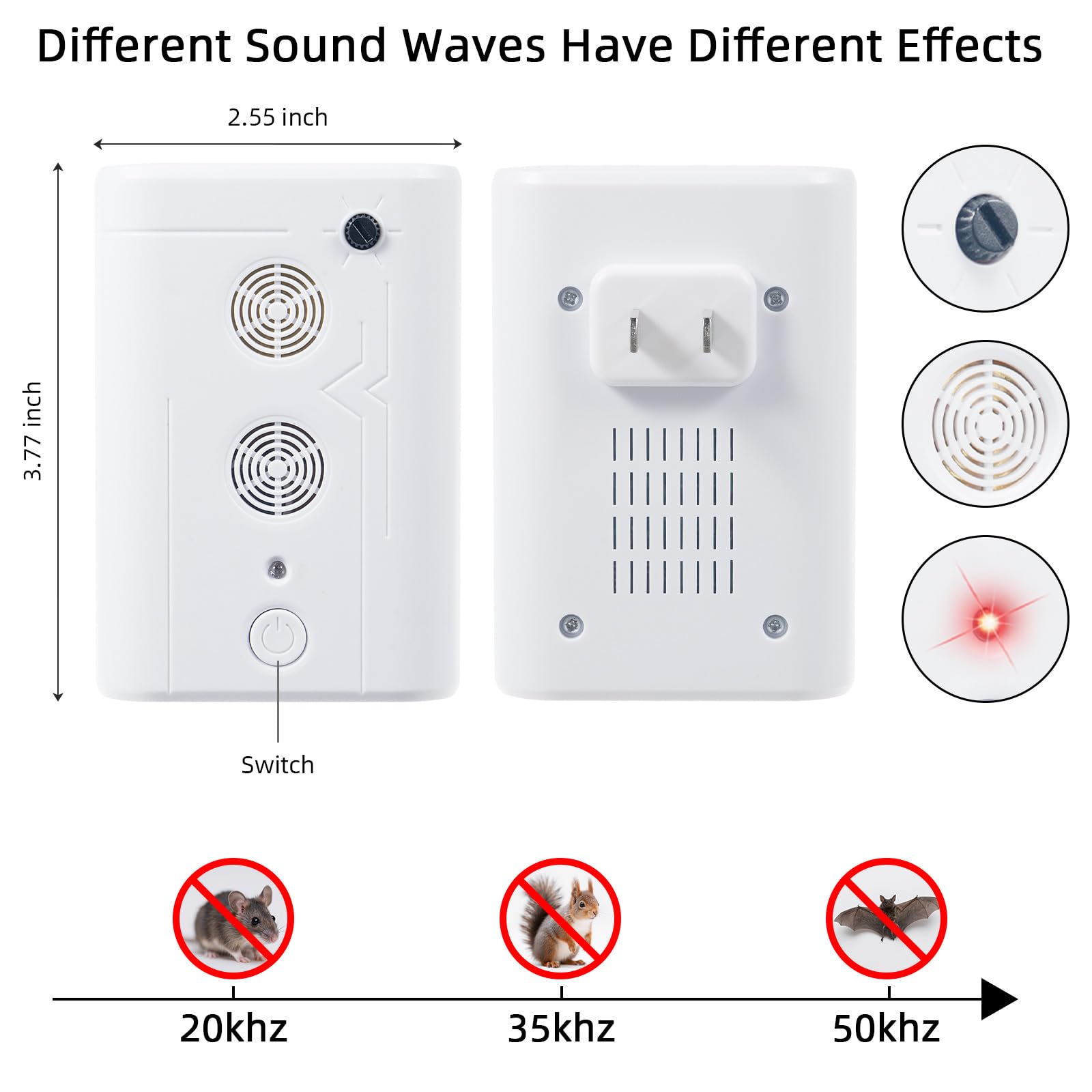ZLieatmp pet-safe ultrasonic technology protects pets while deterring bats.