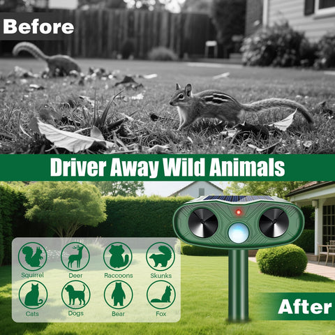 ZLieatmp PIR sensor triggers deterrence and conserves energy with standby mode.