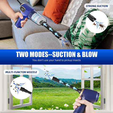 ZLieatmp USB rechargeable bug vacuum enables cord-free operation.