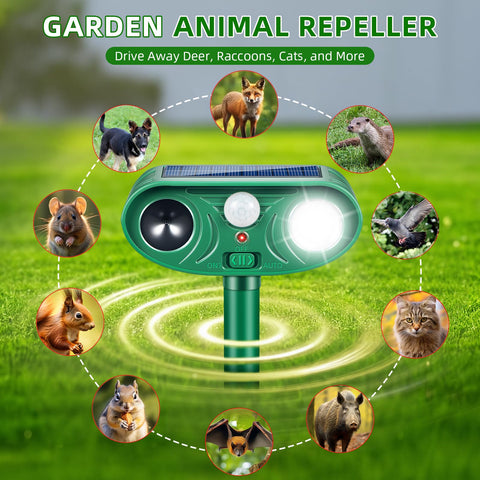 ZLieatmp solar animal deterrent ground stake installation enables quick setup.