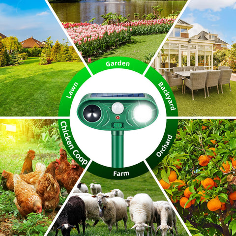 ZLieatmp solar animal deterrent packaged display highlights four-pack value.