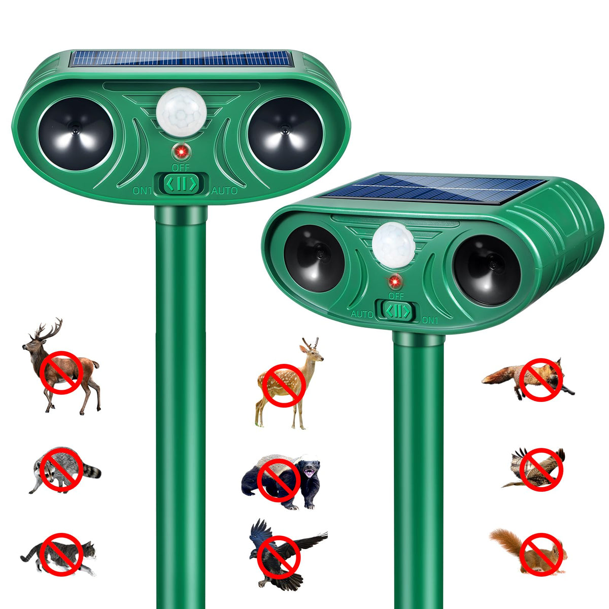 ZLieatmp solar animal repellent with motion sensor protects gardens.