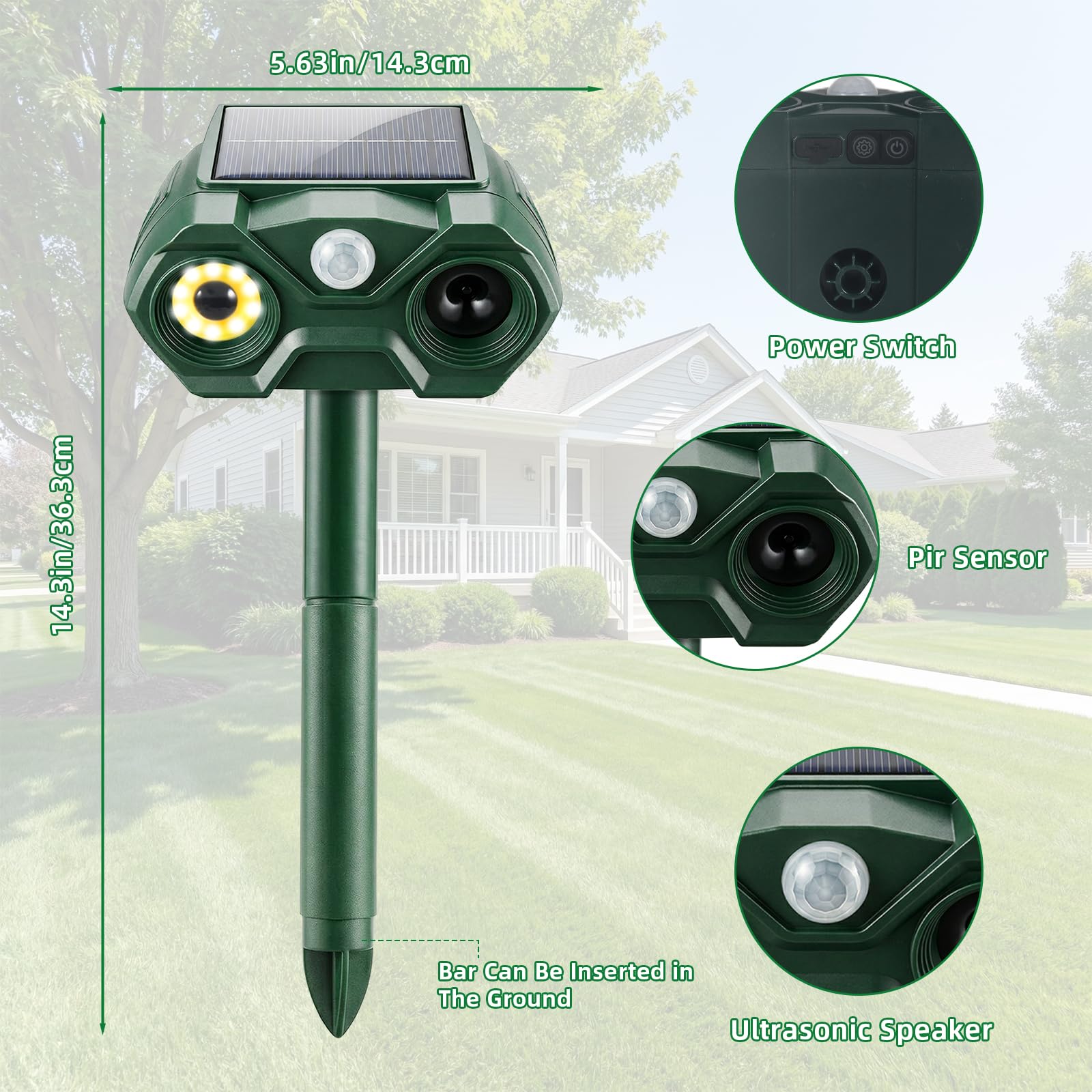 Two-day solar charging with USB option for flexible setup