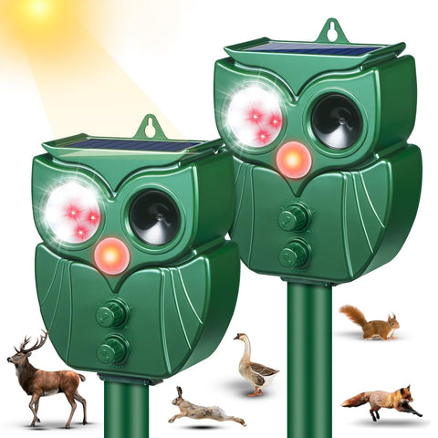 ZLieatmp solar animal repeller with outdoor PIR motion sensor deters roaming wildlife.