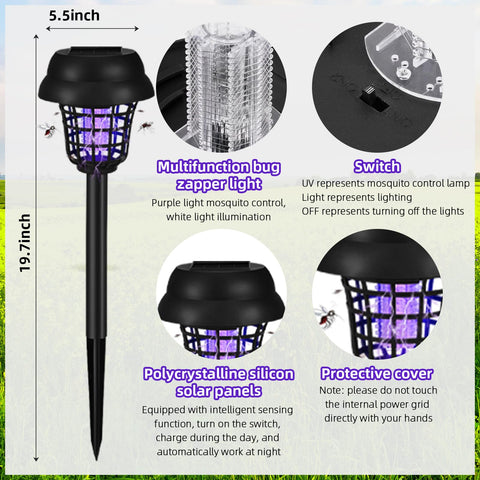 ZLieatmp solar bug zapper night-use mode for twilight patios