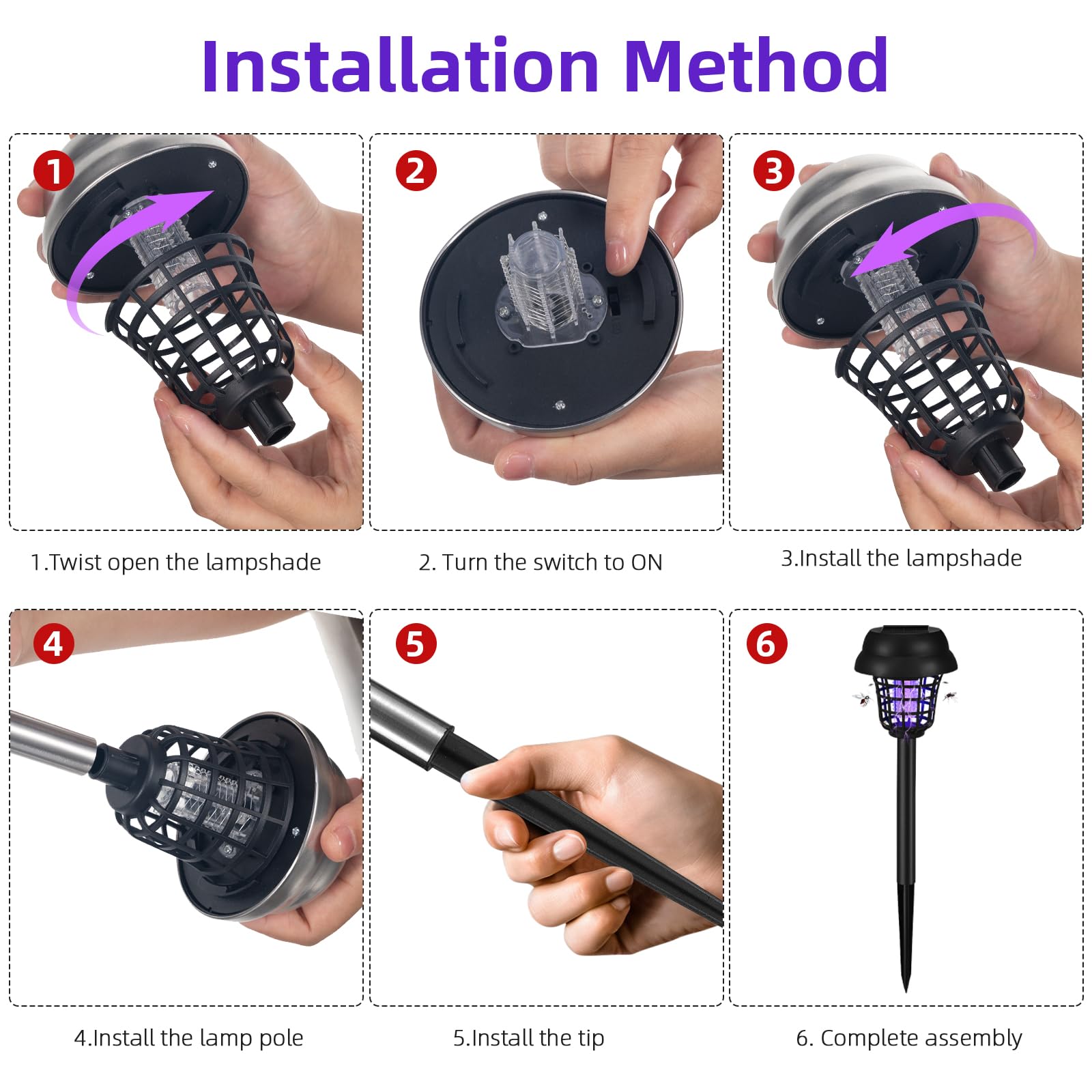 ZLieatmp solar bug zapper yard illumination with pest deterrence