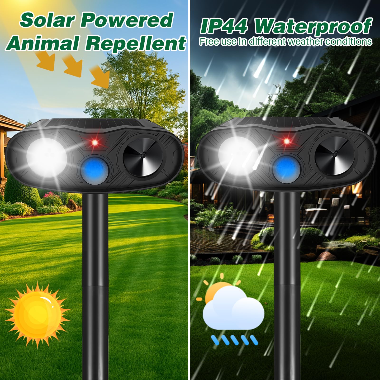 ZLieatmp deterrent LED flash detail helps deter animals at night.