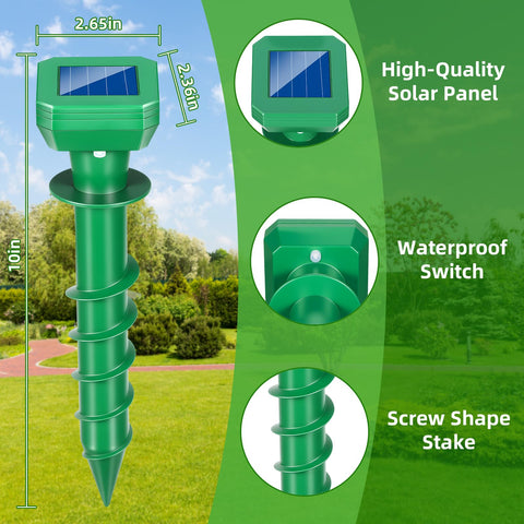 ZLieatmp solar-powered mole repellent panel provides weatherproof outdoor pest protection.