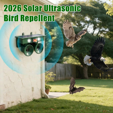 ZLieatmp bird repeller side view highlights slim, weatherproof housing.