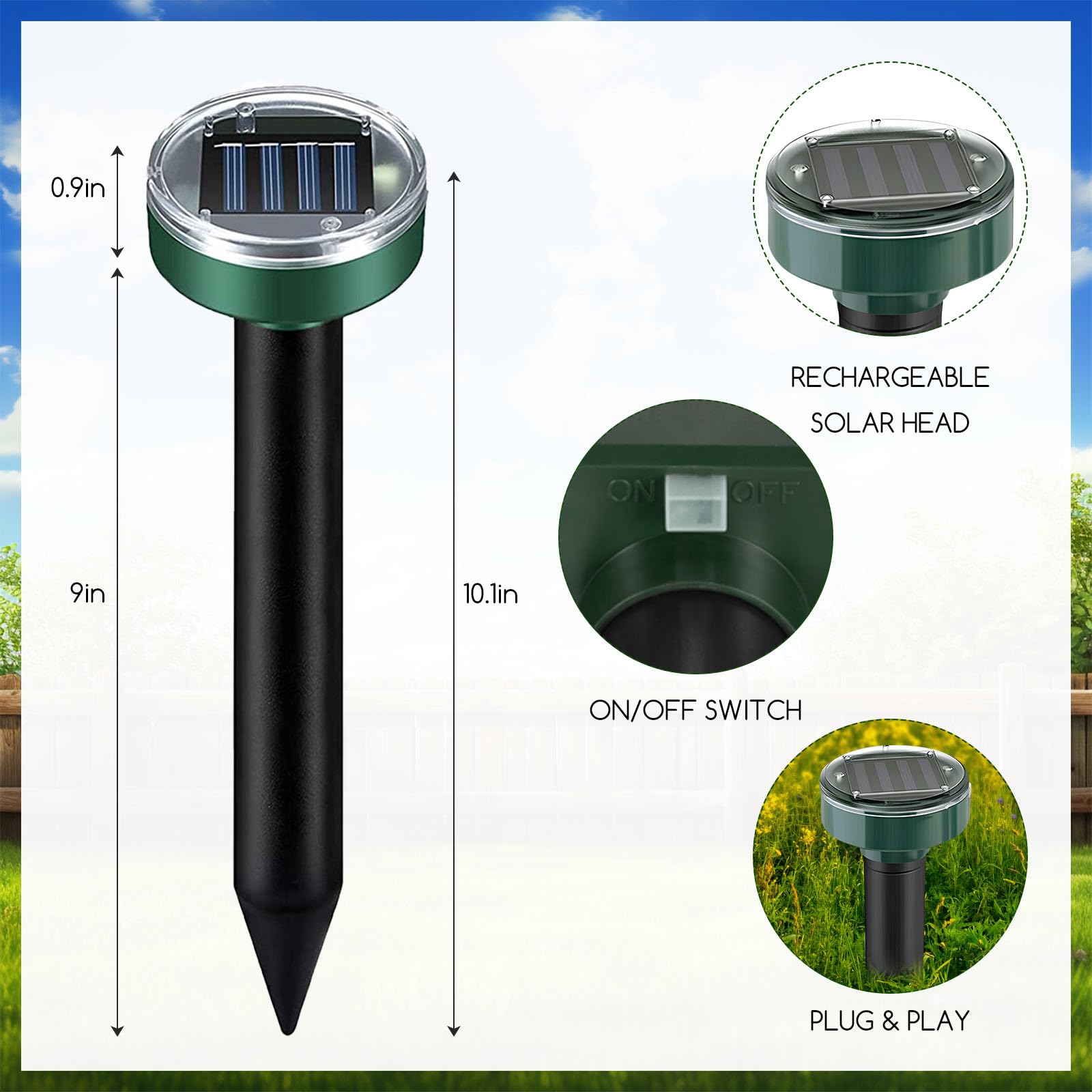 ZLieatmp vole repellent stake for garden beds keeps soil intact and plants safe.
