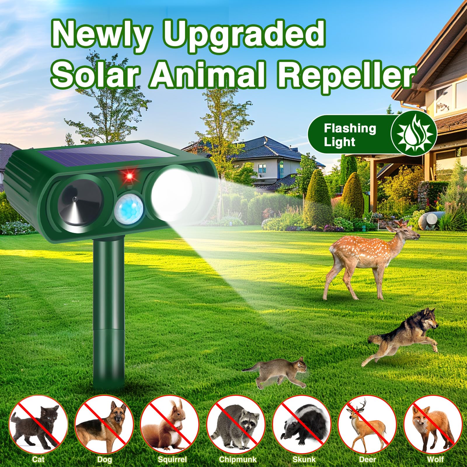 ZLieatmp Sonic Fortress Pro ultrasonic waves deter animals before entry.