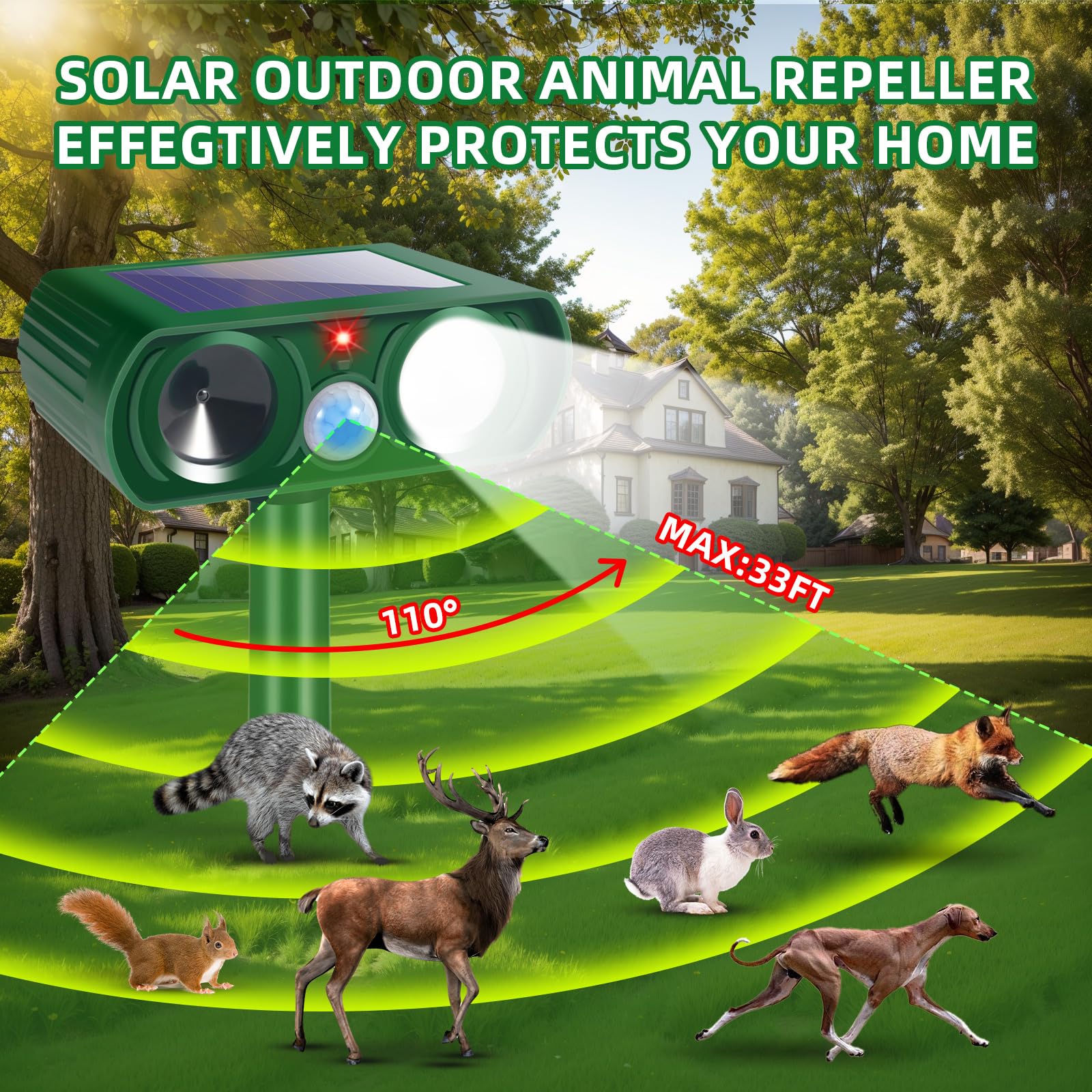 ZLieatmp Sonic Fortress Pro 30 ft detection supports yard protection.