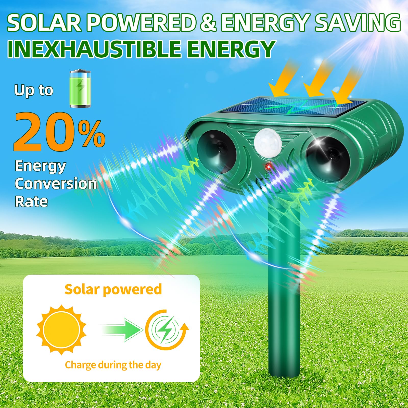 ZLieatmp ultrasonic fox deterrent reduces wildlife intrusion.