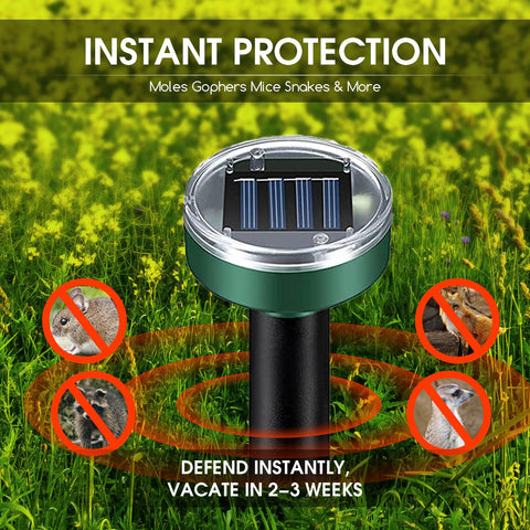 Ultrasonic gopher deterrent stake by ZLieatmp shields yards without chemicals.