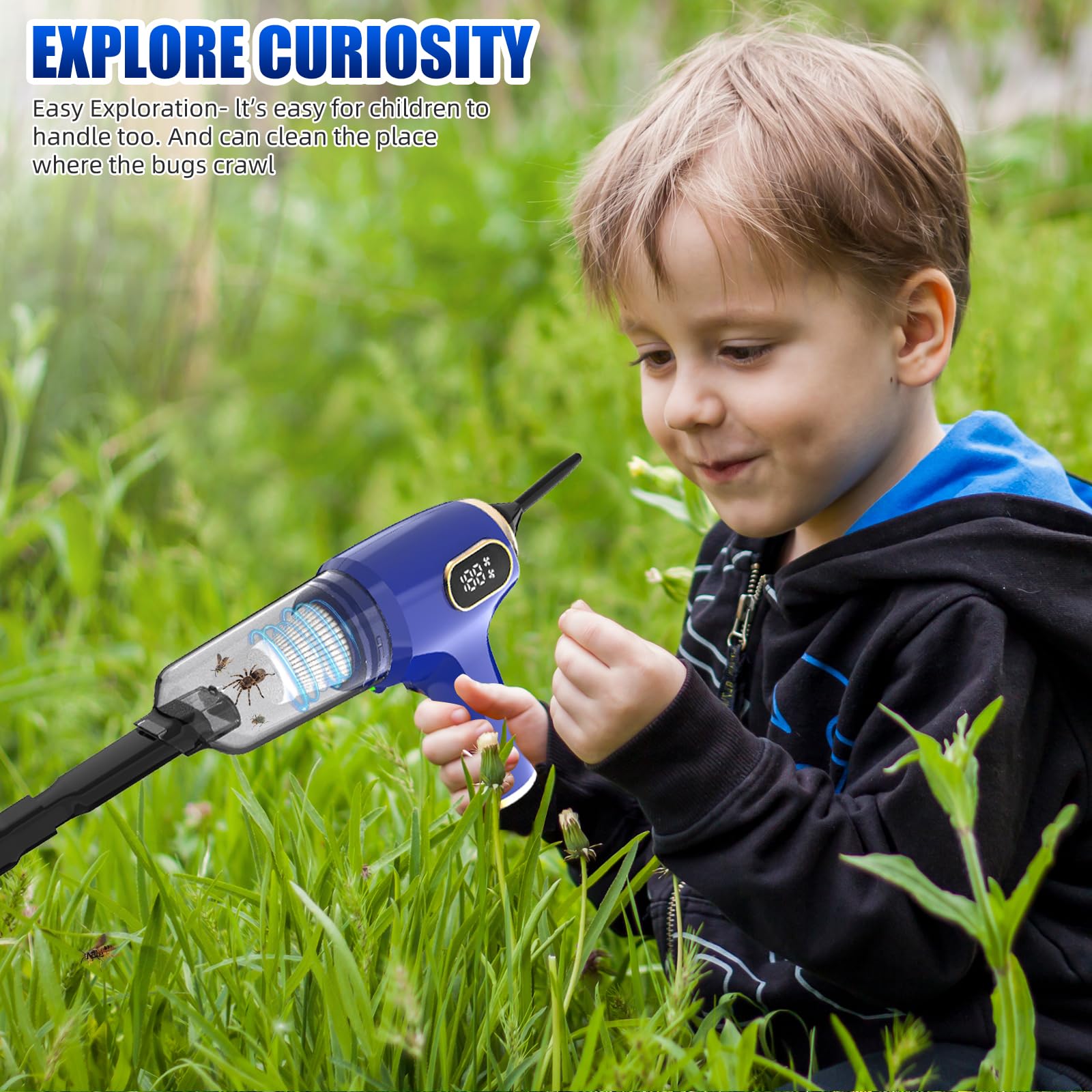 ZLieatmp wireless handheld insect trap with ergonomic grip for comfortable use.