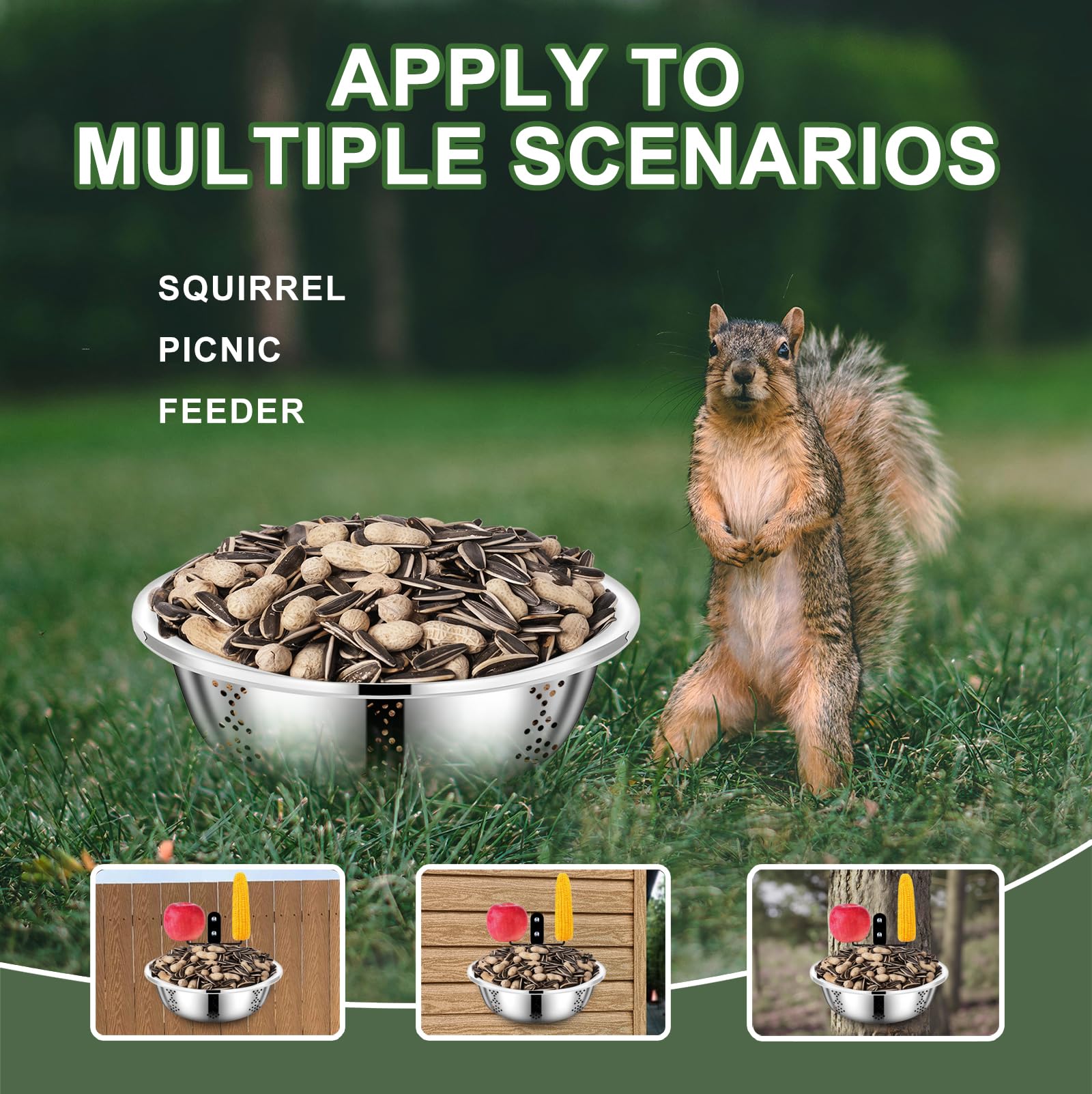 Zliiesns squirrel feeder showing corn brackets to attract squirrels efficiently.